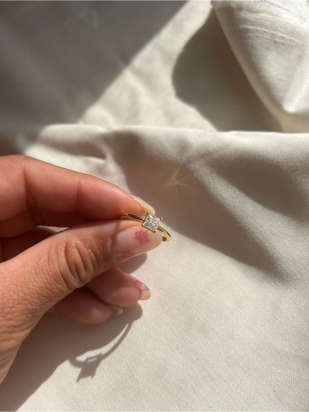 0.5ct Moissanite princess cut ring
